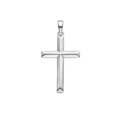 Afbeelding van zilver gerhodineerd hanger kruis 1336801