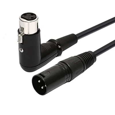 Afbeelding van picK me 3 pins XLR man vrouw 90 graden haakse microfoon audio verlengkabel (0,2 m / 0,66 ft)
