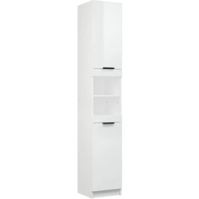 Afbeelding van Badkamerkast 32x34x188,5 cm bewerkt hout hoogglans wit
