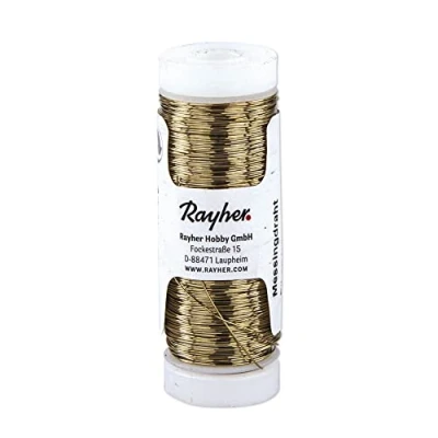 Afbeelding van Rayher Bloemendraad of ijzerdraad messing 0.3 mm dik 150 meter snoer metaaldraad bindmaterialen