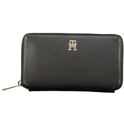 Afbeelding van Tommy Hilfiger Zwarte Polyethyleen Portemonnee Met Ritssluiting