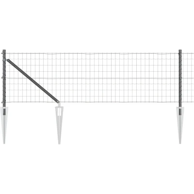 Afbeelding van vidaXL Euro Hek met 13 Puntige Posts 0.8x25 m Gegalvaniseerd Staal Grijs