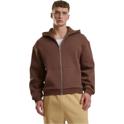 Afbeelding van Urban Classics Sweater met rits, Heren, Maat: 5XL, Chocolatebrown