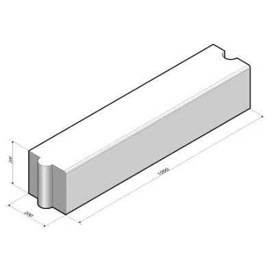 Afbeelding van Kijlstra Afdekband 20x20x100 Grijs (DR) Middenstuk van een inritconstructie