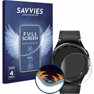 Afbeelding van Savvies Screenprotector voor Samsung Galaxy Watch 6 Classic (47 mm) Folie Beschermfolie transparant volledig dekking (4 Stuks)
