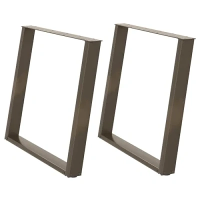 Afbeelding van vidaXL Eettafelpoten 2 st U vormig 100x(72 73) cm staal naturel
