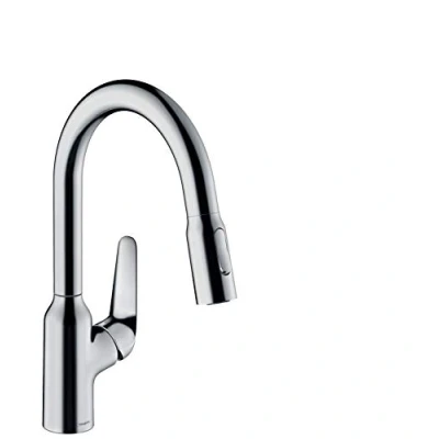 Afbeelding van hansgrohe Keukenkraan met slangbox (kraan keuken 360 draaibaar, uittrekbare douche 2 straalsoorten en sBox, hoge comfort uitloop 180mm, standaardaansluitingen) chroom