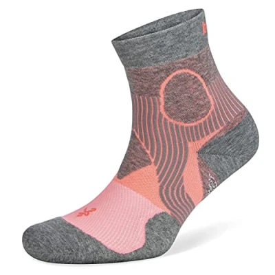Afbeelding van Balega Athletic Running Support Quarter Sokken Unisex Sorbetroze/ Middengrijs Gemêleerd S