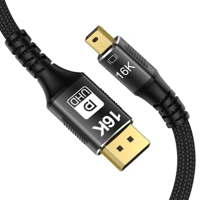 Afbeelding van CABLEDECONN Mini DP naar DisplayPort 2.0 16k 1 m kabel 8K (7680x4320) @120Hz 4K @240Hz 1.4 Bi directionele transmissie videotransmissies