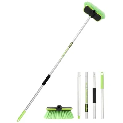 Afbeelding van Jisejima Wasstraat Borstel Mop met Uitschuifbare Aluminium Lange Handvat Zachte Varkenshaar Auto Reiniging Bezem voor RV Truck House