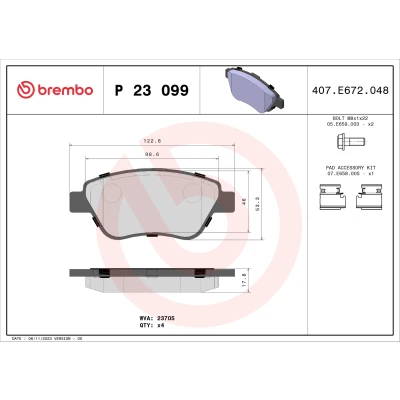 Afbeelding van Brembo Remblokset P 23 099