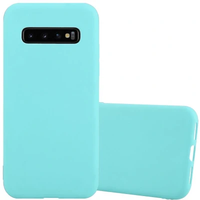 Afbeelding van Cadorabo Hoesje geschikt voor Samsung Galaxy S10 PLUS in CANDY BLAUW Beschermhoes TPU silicone Case Cover