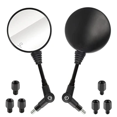 Afbeelding van Universal E9 motorfiets scooter bromfiets ATV zijspiegel spiegel M10 M8 rechts schroefdraad en linkse E test