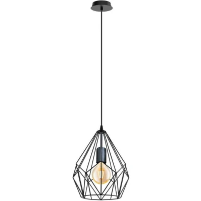 Afbeelding van EGLO Carlton hanglamp E27(excl.) 1 lichts Ø23,5 cm Staal Zwart