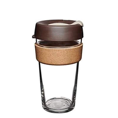 Afbeelding van KeepCup Herbruikbare koffiekopje brouwen gehard glas en natuurlijke kurk, L 16oz/454ml Amandel