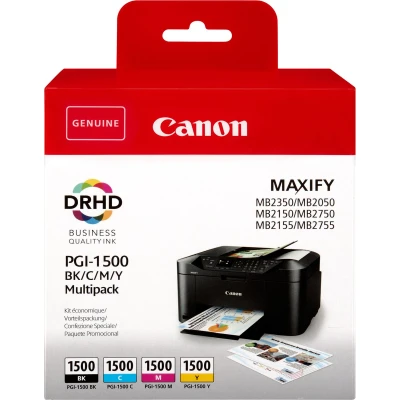 Afbeelding van Canon 9218B005PGI 1500BKCMY Inktcartridge MultiPack Bk,C,M,Y 12,4ml + 3x4,5ml VE=4 voor MB 2050