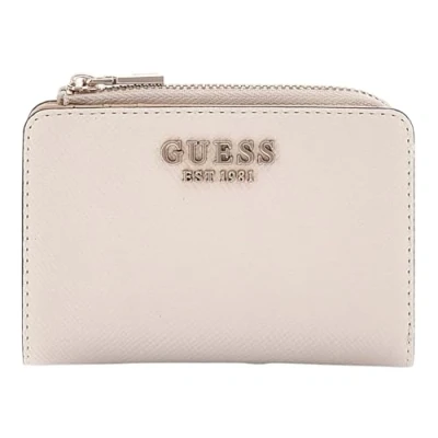 Afbeelding van GUESS Portemonnee Kaarthoes Laurel Zip Around Card Case Bone Lichtgrijs