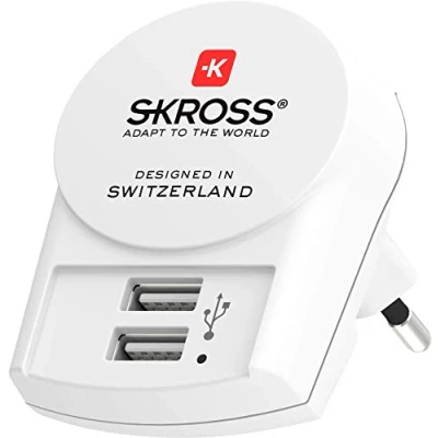 Afbeelding van Skross Euro USB oplader laadt tot twee apparaten (2,4 A) snel en gelijktijdig op