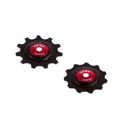 Afbeelding van CEMA Derailleurwieltjes PVC 9/10/11V RVS Keramisch zwart