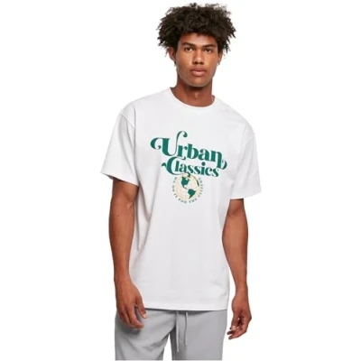 Afbeelding van Urban Classics Organic Globe LOGO TEE Tshirt print, Heren, Maat: XXL, White
