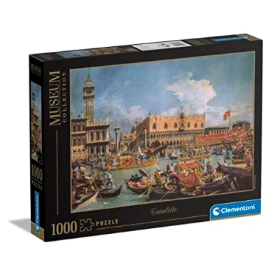 Afbeelding van Clementoni Museum Collection Canaletto, Return of Bucentaur At The Molo On Ascension Day 1000 stuks volwassenen, kunst, puzzelschilderijen, beroemde schilderijen, Made in Italy, meerkleurig, 39764