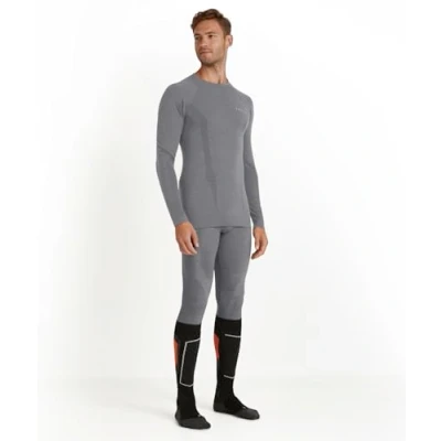 Afbeelding van FALKE Heren Top van onderlaag Wool Tech Round Neck M L/S SH Wol Functioneel material Sneldrogend 1 Stuk, Grijs (Grey Heather 3757), XL