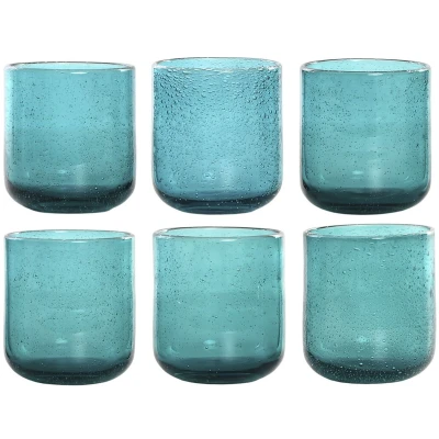 Afbeelding van Glazenset Home ESPRIT Turkoois Kristal 320 ml (6 Stuks)