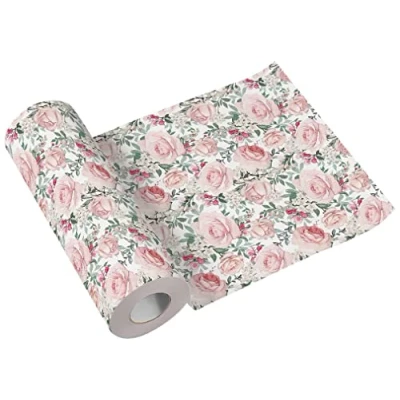 Afbeelding van PAW Airlaid Tafelloper (40 x 2400 cm) I Geperforeerd Elke 120 cm Verjaardag Tafelversiering Ideale Tafeldecoratie voor Communies, Bruiloften, Doopfeesten Kleur: Gorgeous roses