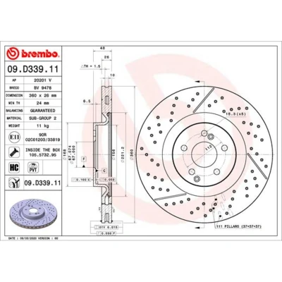 Afbeelding van Brembo Remschijven 09.D339.11