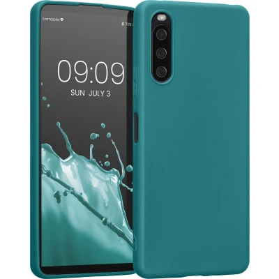 Afbeelding van kwmobile telefoonhoesje geschikt voor Sony Xperia 10 IV Hoesje smartphone Back cover in mat petrol