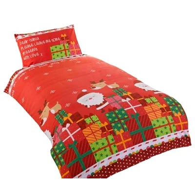 Afbeelding van Kerstmis Dekbedovertrek Kerst Rudolph en de Kerstman Sinterklaas cadeau