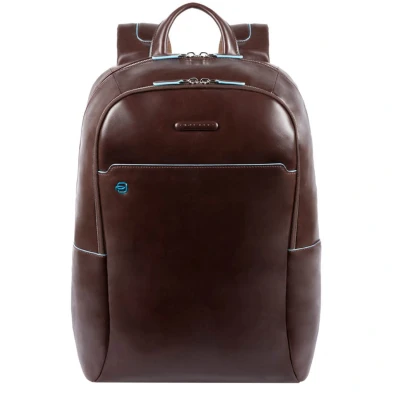 Afbeelding van Piquadro Blue Square Computer backpack with iPad Compartment dark brown Laptoptas