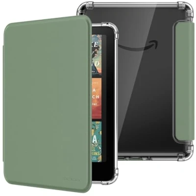 Afbeelding van MoKo Case for All new 7&quot; Kindle Paperwhite 12th Generation 2024&amp;Kindle Colorsoft Signature Edition 2024, Ultra Clear Soft Flexible Transparent TPU Back Cover Light Shell with Auto Wake/Sleep, Celadon