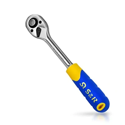 Afbeelding van S&amp;R Omschakelratel, ratelsleutel, ratel 45 tanden voor steeksleutelinzet moeren chroom vanadiumstaal (1/2 inch vierkantaandrijving)