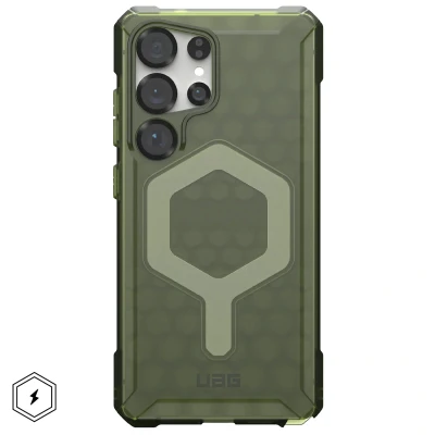 Afbeelding van Samsung Galaxy S25 Ultra MagSafe Hoesje Siliconen en TPU (zacht) UAG Softcase/Backcover Groen Telefoonhoesje Shockproof/Valbescherming
