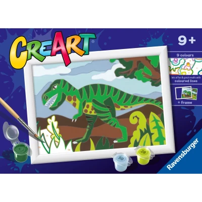 Afbeelding van Ravensburger CreArt Schilderen op Nummer Dwalende Dinosaurus