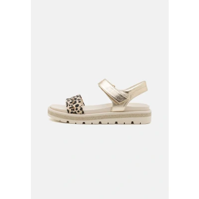 Afbeelding van Marco Tozzi Sandalen met plateauzool, Dames, Maat: 41, Beige Hoogwaardig imitatieleer
