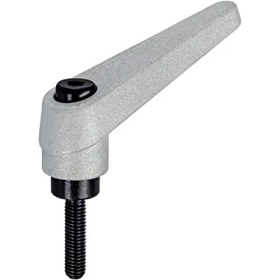 Afbeelding van HALDER 24400.0493 verstelbare klemhendel, zilver, d1 = 22 mm / d2 M10 l1 80