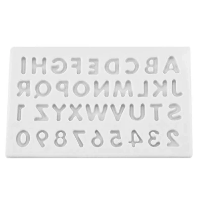 Afbeelding van Letters Vorm Maken Mallen Siliconen Snoep Cake Fondant Chocolade Decoratie Tool Grijs