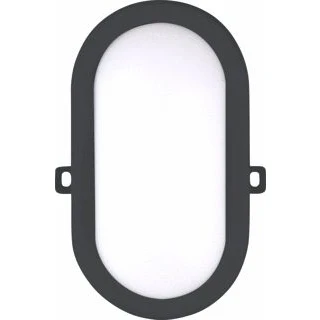 Afbeelding van LED Bulkhead Basic 12W 3000K Warm Wit Zwart Ovaal 820lm
