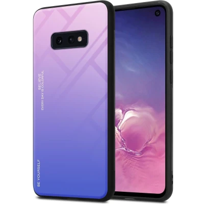 Afbeelding van Cadorabo Hoesje geschikt voor Samsung Galaxy S10e in ROZE BLAUW Tweekleurige beschermhoes TPU silicone Case Cover