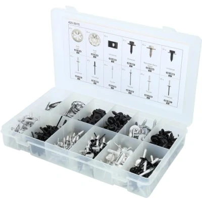 Afbeelding van KS Tools, Spijkers + nietjes voor nietmachines, Bevestigingsclipset snelkoppeling, 400 stuks.