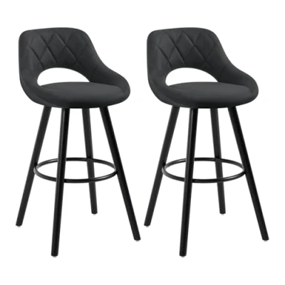 Afbeelding van WOLTU BH291an 2 Barkrukken set van met Rugleuning,Barstoelen modern in Technologie stof,Antraciet
