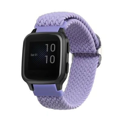 Afbeelding van kwmobile nylon bandje voor smartwatch geschikt Garmin Venu Sq 2 Music / 14 22 cm Polsbandje in lavendel