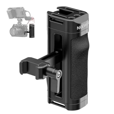 Afbeelding van NEEWER Mini NATO zijgreep, lichte camerakooi, zijhandvat met voorgevormde siliconen handgreep, klem, 1/4 inch schroefdraad, cold shoe, verticale instelling, compatibel SmallRig Cage,