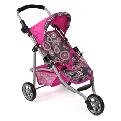 Afbeelding van Bayer Chic 2000 Poppenbuggy Lola, joggingbuggy, poppenjogger, poppenwagen, Hot Pink Pearls, 612 87