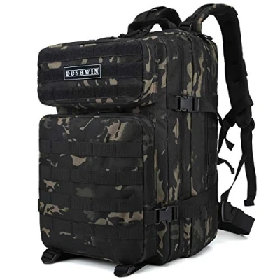 Afbeelding van Doshwin 40L Militaire Rugzak Tactische Army Assault Pack Molle Camo Wandelrugzak rugzakken voor Camping Trekking Reizen Wandelen (Zwart CP)