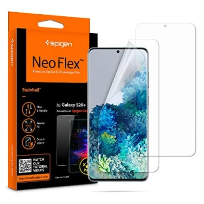 Afbeelding van Spigen, 2 stuks, Screenprotector compatibel met Samsung Galaxy S20 Plus, NeoFlex, Case friendly, TPU film, waterinstallatie, full coverage Plus Screen Protector