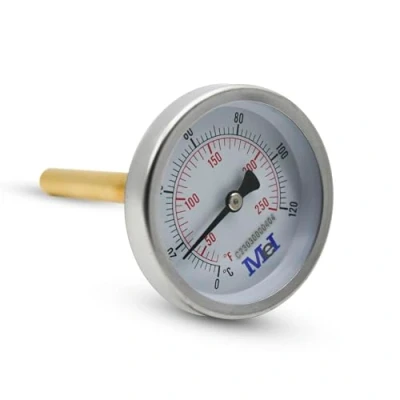 Afbeelding van DOJA Barcelona Buisthermometer, 1 stuk, ketelthermometer 0 120 C, diameter 63 mm, verwarmingsthermometer, voor keukenthermometer, buitenthermometer, warmwatermanometer, temperatuurmeter