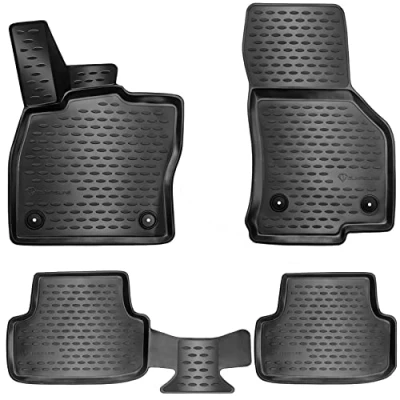 Afbeelding van Elmasline Design Automatten, 3D matten, van rubber, set, voor VW Tiguan I bouwjaar 2007 2018, extra hoge rand 5 cm